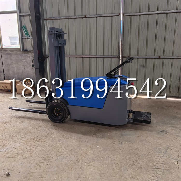 关庙区全电动叉车插腿式堆高车液压装卸车1.5吨升高小型站驾式铲车